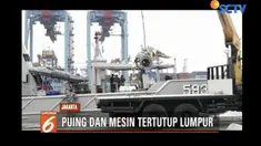Bagian bagian pesawat tersebut diangkut menggunakan KRI Banda Aceh menuju posko utama evakuasi JICT dua.