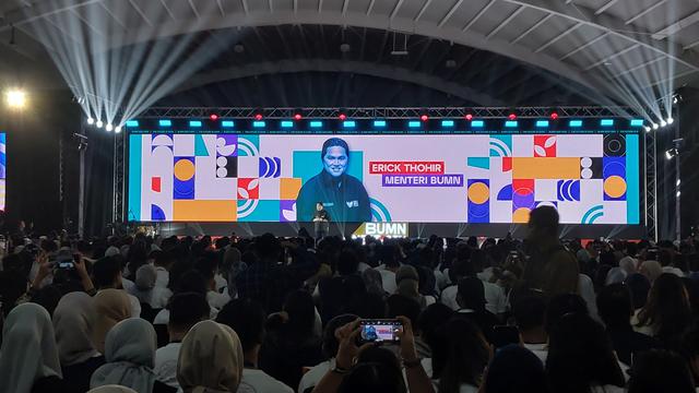Menteri BUMN Erick Thohir pada acara BUMN NextGen, Selasa (13/2/2024). (Foto: Liputan6.com/Arief RH)