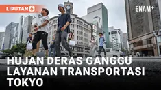 Hujan Deras Membanjiri Jalan-Jalan di Tokyo, Mengganggu Layanan Transportasi