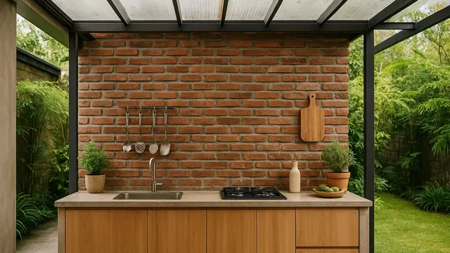 7 Model Dapur Minimalis Dinding Bata Ekspos, Tampil Natural dan Kekinian