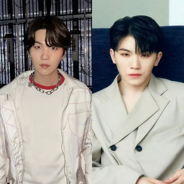 6.  	Suga BTS dan Woozi Seventeen
