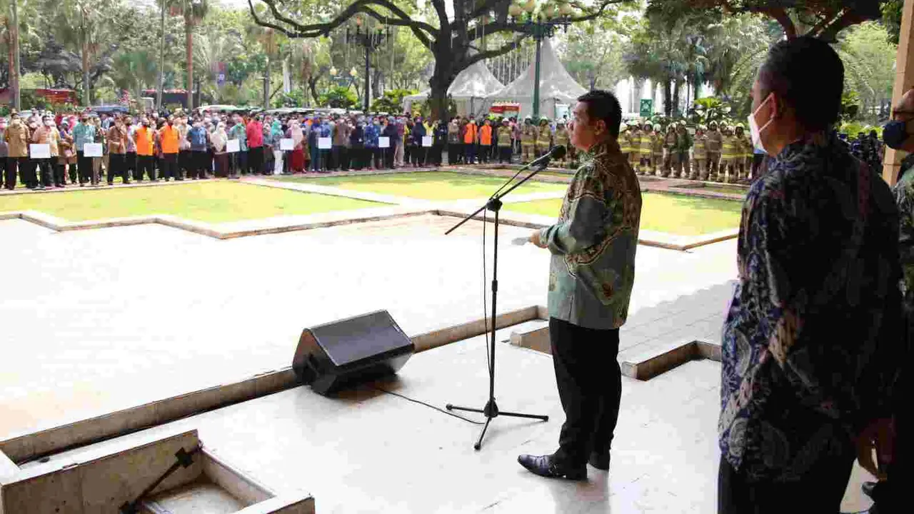 Pemprov DKI Jakarta menggelar kegiatan simulasi penanggulangan bencana kebakaran dan bencana alam