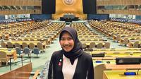Fathia Fairuza di Markas Besar PBB, New York. (Dok. Instagram/@fathiafaizura)