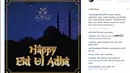 "Kurban adalah pertanda cinta, cinta kepada sang Khalik dan cinta kepada sesama. "Selamat Hari Raya Idul Adha. Mohon maaf lahir batin" from me & @adellejewellery" (via instagram/@nikitawillyofficial94)