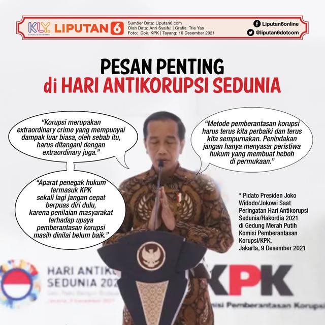 Infografis Pesan Penting di Hari Antikorupsi Sedunia. (Liputan6.com/Trieyasni)