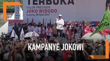 Joko Widodo menggelar kampanye di NTT. Di depan para pendukungnya, Jokowi yakin pada pemilu kali ini ia bisa mendapat 80% suara di NTT.