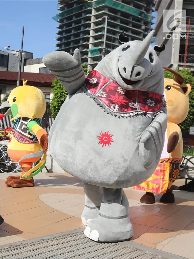 Maskot Asian Games Sapa Masyarakat di Car Free Day