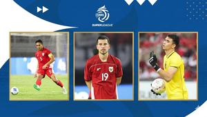 Kiri ke kanan, pemain Timnas Indonesia yang timnya bersaing menjadi juara BRI Super League musim ini: Rizky Ridho, Thom Haye, dan Nadeo Argawinata. (Gemini/Hendry Wibowo/Bola.com)