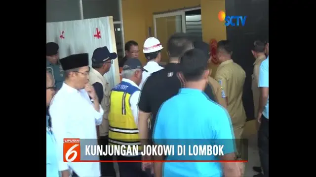 Presiden pun memantau langsung ke kelas darurat SMPN 6 Mataram, sekolah terdampak gempa terparah.