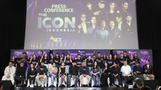 Deputy Director Programming SCTV, Banardi Rachmat (kedelapan kiri duduk) saat memberi keterangan terkait peluncuran ajang pencarian bakat The Icon Indonesia di SCTV Tower, Jakarta, Senin (6/4/2026). SCTV secara resmi meluncurkan ajang pencarian bakat terbaru bertajuk The Icon Indonesia. (Kapanlagi/Budy Santoso)