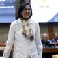 Menteri Keuangan Sri Mulyani saat mengikuti rapat kerja dengan Komisi XI DPR RI di Gedung Nusantara I, Jakarta, Senin (4/11/2019). Ini merupakan rapat perdana Menkeu dengan Komisi XI DPR RI. (Liputan6.com/JohanTallo)