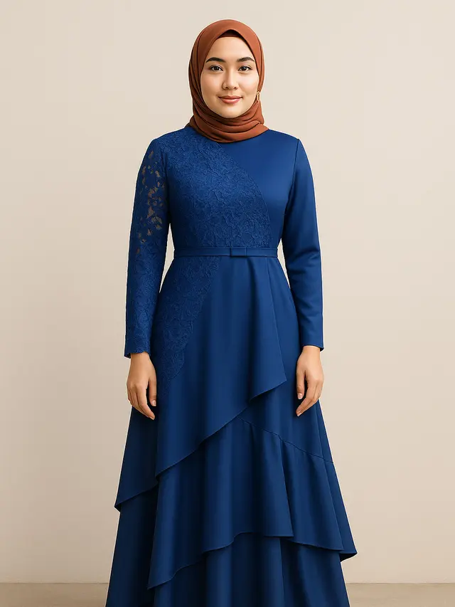 Gamis Brokat Setengah Badan yang Sedang Tren di 2025 (Foto: ChatGPT)