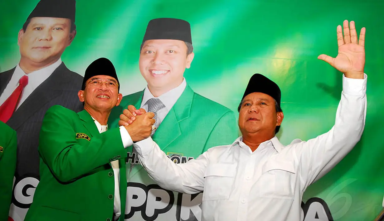 Pertemuan antara Prabowo dan Suryadharma Ali dimaksudkan untuk menyerahkan berkas koalisi, di Kantor DPP PPP, Jl. Diponegoro, Jakarta, Jumat (16/5/2014) (Liputan6.com/Miftahul Hayat)