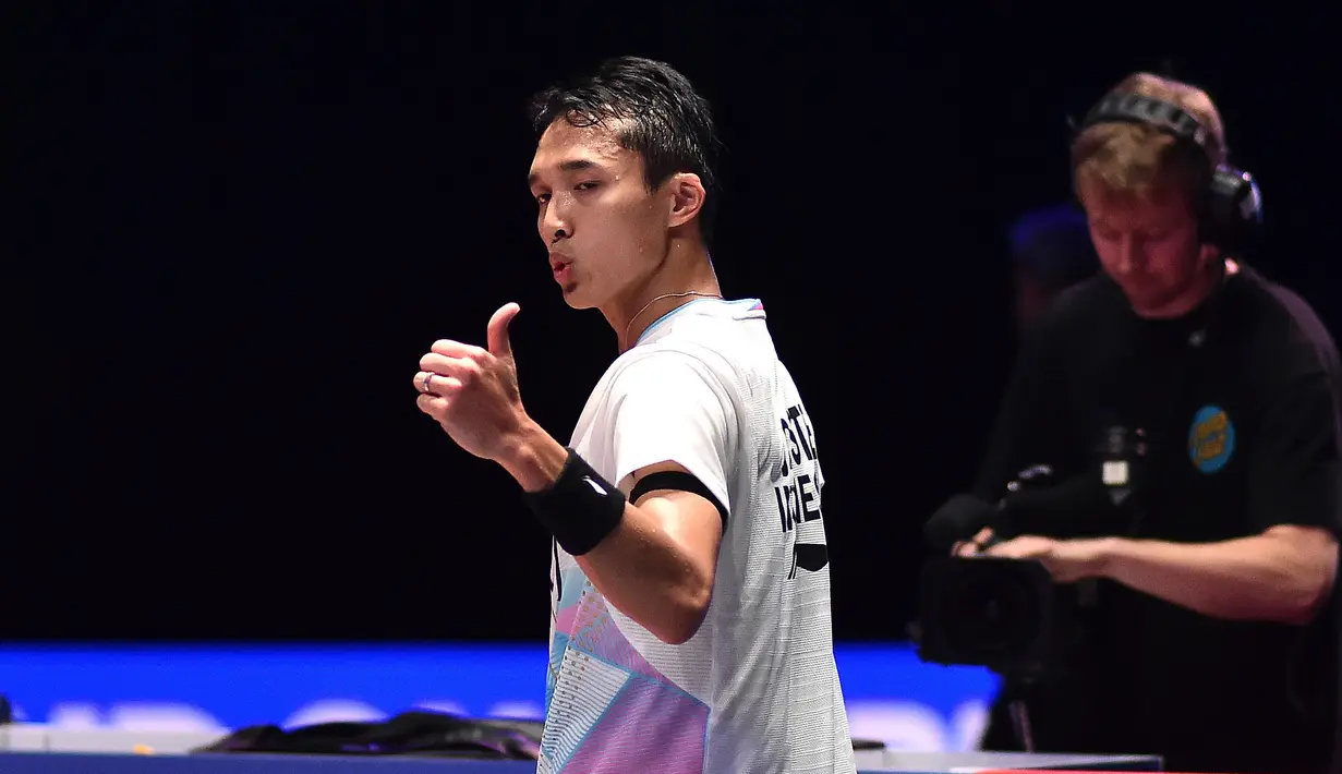 Lolosnya Jonatan Christie dan Anthony Sinisuka Ginting sekaligus menciptakan all Indonesian final di All England 2024. (AP Photo/Rui Vieira)
