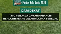 Jurnalis KLY Sports, Hery Kurniawan, berkesempatan melihat langsung sesi latihan tiga penjaga gawang Timnas Prancis jelang menghadapi Senegal pada laga Grup I Piala Dunia 2026. Mike Maignan, Robin Risser, dan Brice Samba tampil fokus menjalani berbagai menu latihan di bawah arahan pelatih kiper Les Bleus.