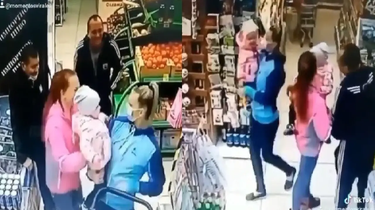 ibu salah gendong anak di supermarket