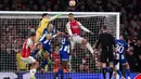 Bermain di leg kedua babak 16 besar Liga Champions 2023/2024, Arsenal berhasil merubah agregat gol menjadi 1-1. (Adrian DENNIS/AFP)