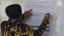 Petugas KPPS melakukan rekap penghitungan suara Pemilihan Presiden dan Wakil Presiden pada Pemilu 2019 di TPS 041 Kampung Curug, Desa Bojong Koneng, Babakan Madang, Kabupaten Bogor, Jawa Barat, Rabu (17/4). TPS 041 Kampung Curug Prabowo meraih 160 suara. (Liputan6.com/Helmi Fithriansyah)