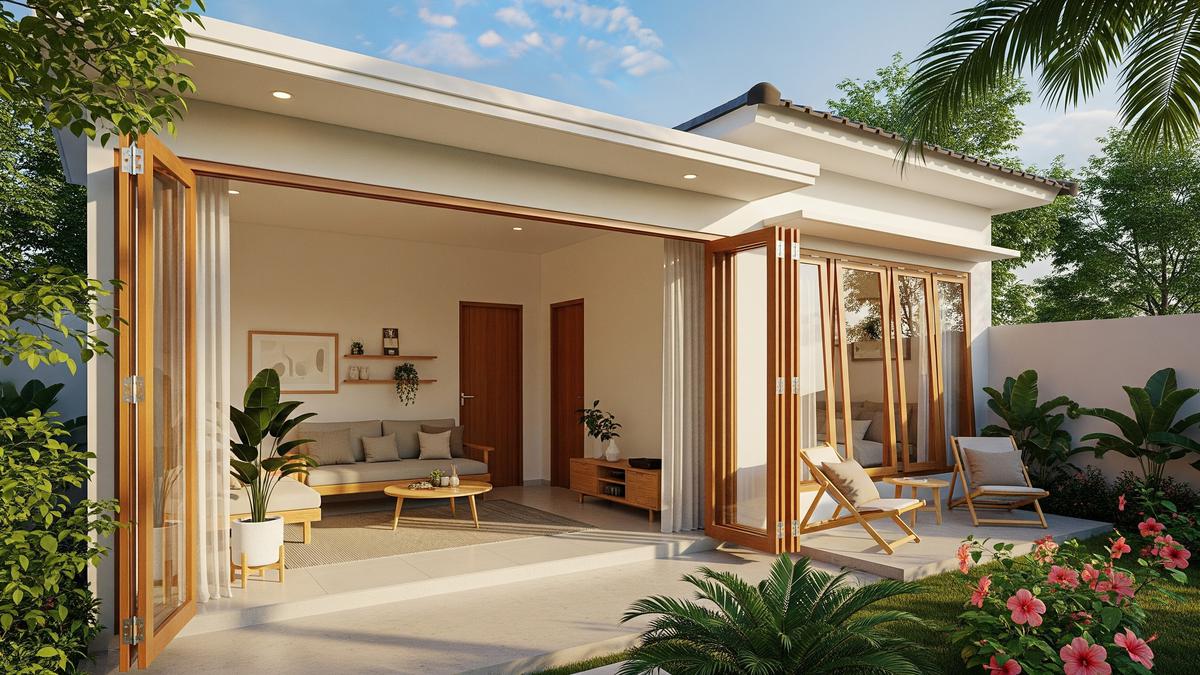 7 Model Rumah Kecil Tapi Terasa Luas dengan Pintu Kaca Lipat, Intip Inspirasinya