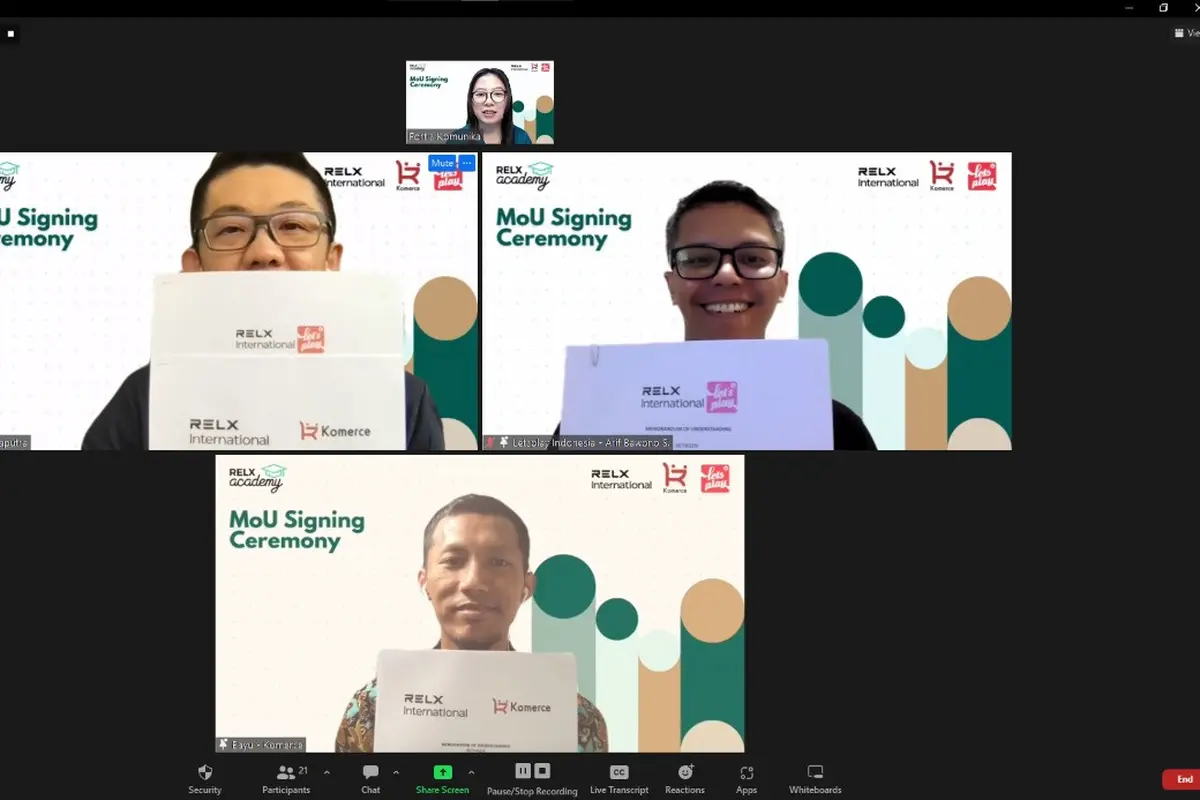RELX Internasional menggandeng Komerce dan Let’s Play Indonesia untuk membuat program RELX Academy, sebuah wadah untuk mencetak generasi muda menjadi wirausahawan.