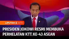 Sebagai ketua dan tuan rumah, Preseiden Joko Widodo resmi membuka perhelatan Konferensi Tingkat Tinggi Ke-43 ASEAN di Jakarta Convention Centre, Senayan, pada Selasa pagi. Dalam pidato pembukaannya, Jokowi menegaskan kembali agar negara-negara anggot...