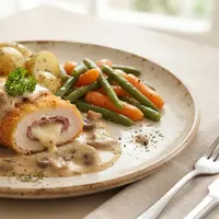 Resep Chicken Cordon Bleu Saus Jamur. Foto: AI Generated
