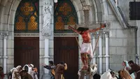 Rangkaian Peringatan Tri Hari Suci Paskah, Umat Katolik Gelar Visualisasi Jalan Salib