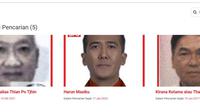 Daftar Pencarian Orang (DPO) yang dirilis oleh Komisi Pemberantasan Korupsi (KPK) hari ini, Rabu (6/8/2025). (Foto: laman KPK).