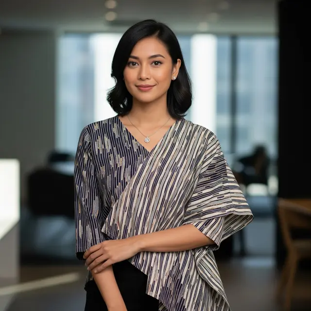 Model Baju Atasan Batik Kombinasi Lurik (Gemini AI)