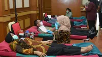 Donor darah pegawai Kemhan di Jakarta, Jumat (20/3/2020). (Ist)