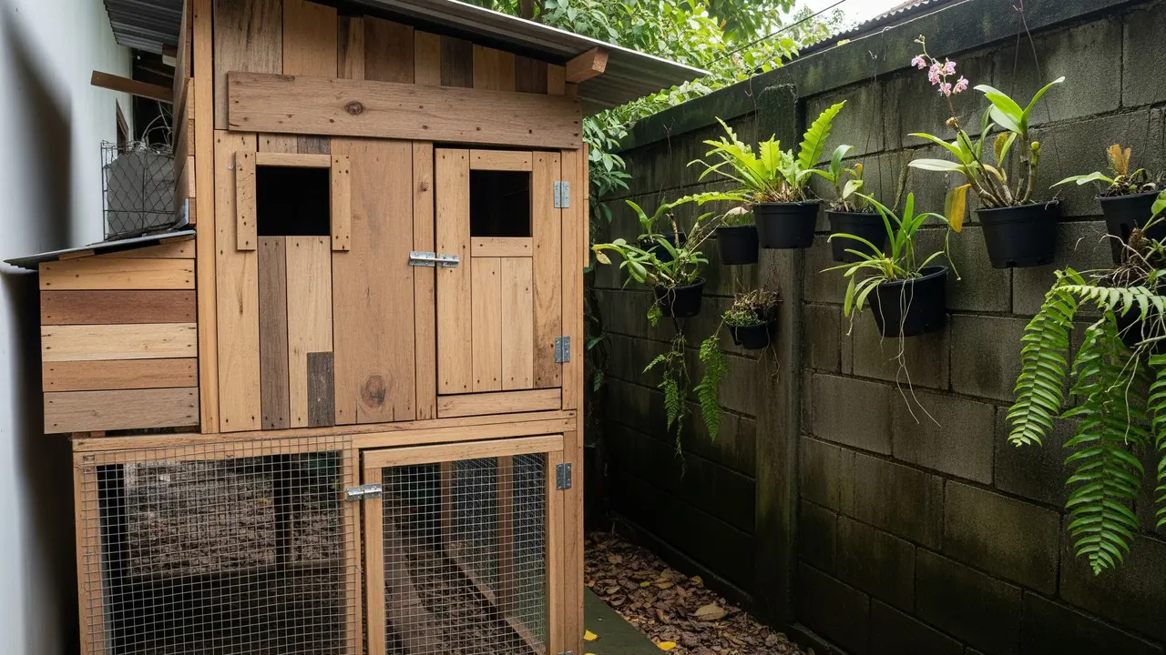 Desain Kandang Ayam dari Kayu Bekas
