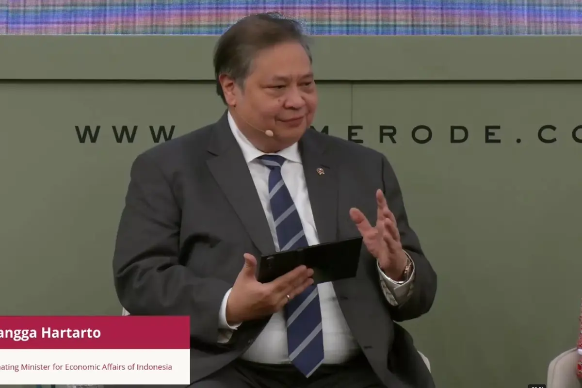 Menko Bidang Perekonomian Airlangga Hartarto dalam acara Brussels Economc Security Forum (BESF), di Brussel, Belgia, Jumat (5/6/2026). (Foto: Liputan6.com/Tira Santia)