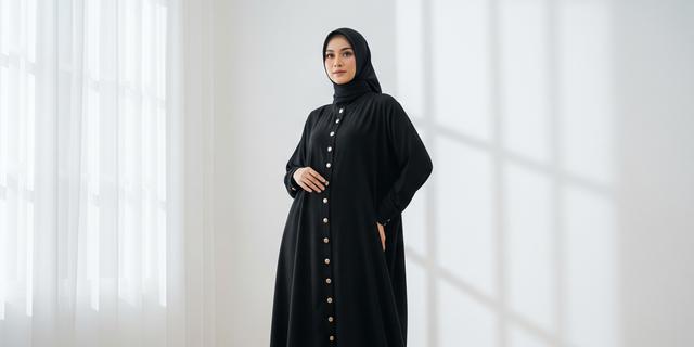 9 Model Gamis Serba Hitam Tanpa Terlihat Monoton, Simpel tapi Berkelas