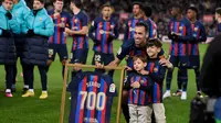 Setelah 15 musim dan menjalani lebih dari 700 laga, Sergio Busquets memutuskan untuk angkat kaki dari Barcelona pada akhir musim ini. (AFP/Josep Lago)