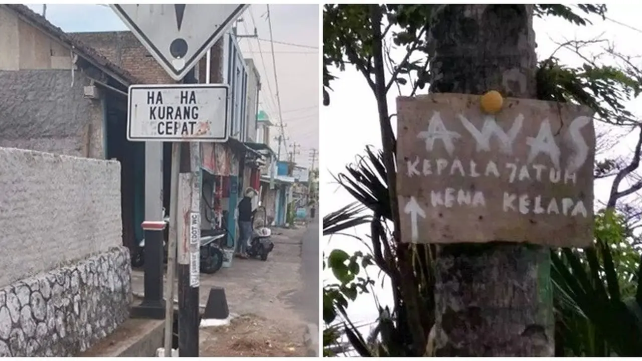 6 Potret Salah Tulis di Papan Peringatan Ini Bikin Bingung, Bacanya Harus Fokus