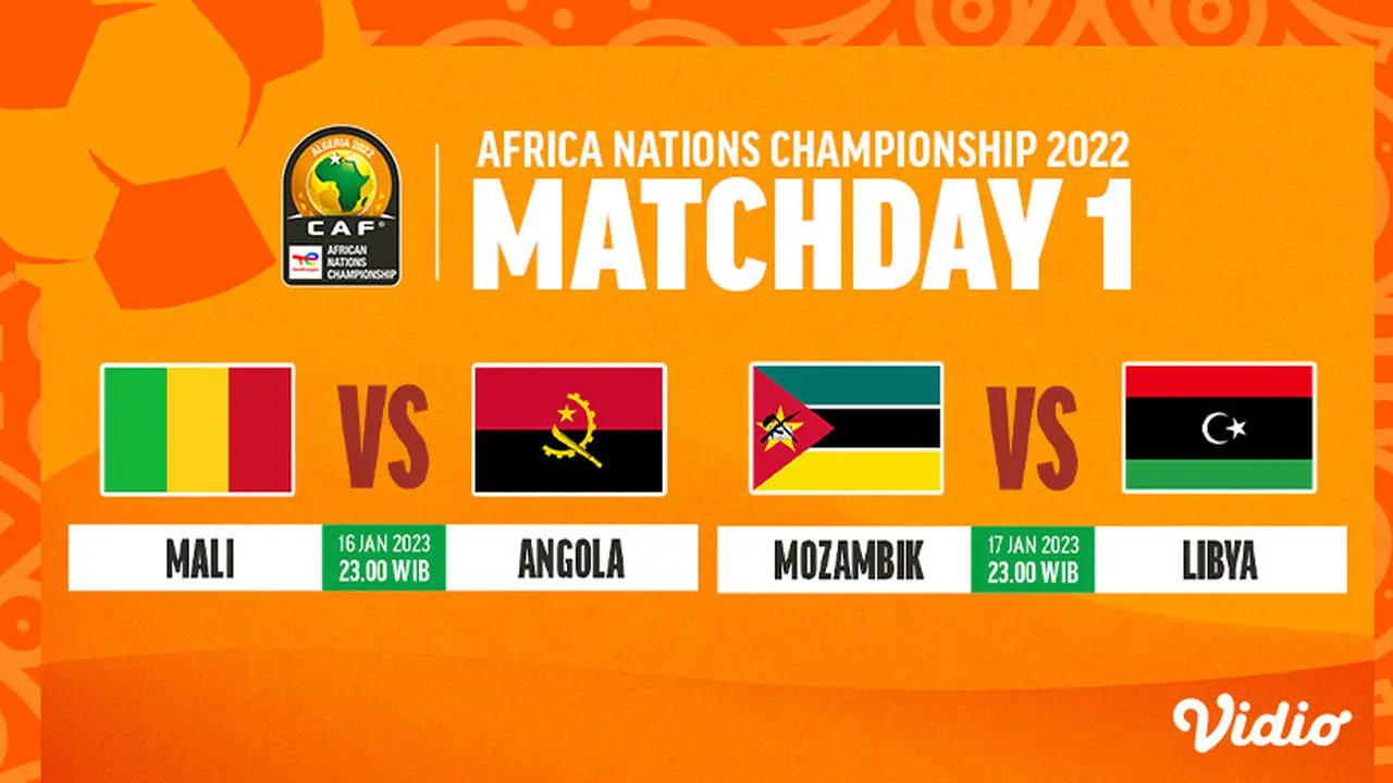 Saksikan Live Streaming African Nations Championship Matchday 2 Group Stage di Vidio 16-21 Januari 2023