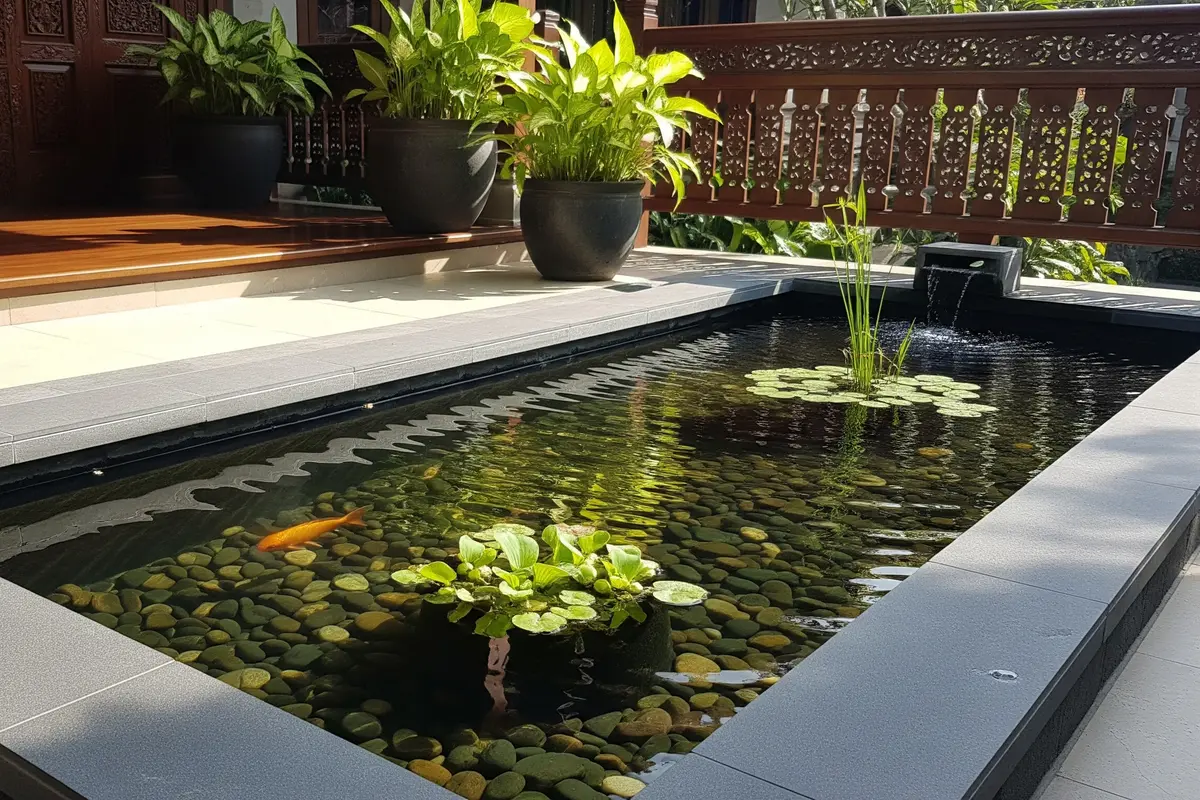 Model Kolam Ikan Minimalis Lahan 2x3 Meter Mudah Dirawat/ Ilustrasi gambar oleh AI