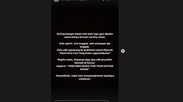 Ardhito Pramono Pasrah Lagunya Sering Digunakan Variety Show di Korea Tanpa Izin