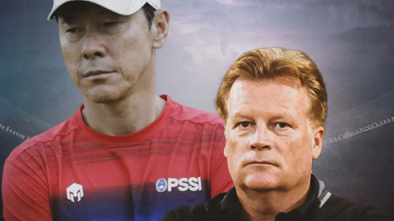Ilustrasi - Shin Tae-yong dan Mark Wotte