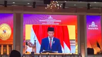 Presiden Joko Widodo atau Jokowi menghadiri Sidang Istimewa Laporan Tahunan MA tahun 2023 di Senayan JCC Jakarta, Selasa (20/2/2024). (Liputan6.com/ Lizsa Egeham)