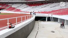 Pertandingan Indonesia melawan Islandia digelar di GBK yang masih dalam tahap renovasi sebelum Asian Games.