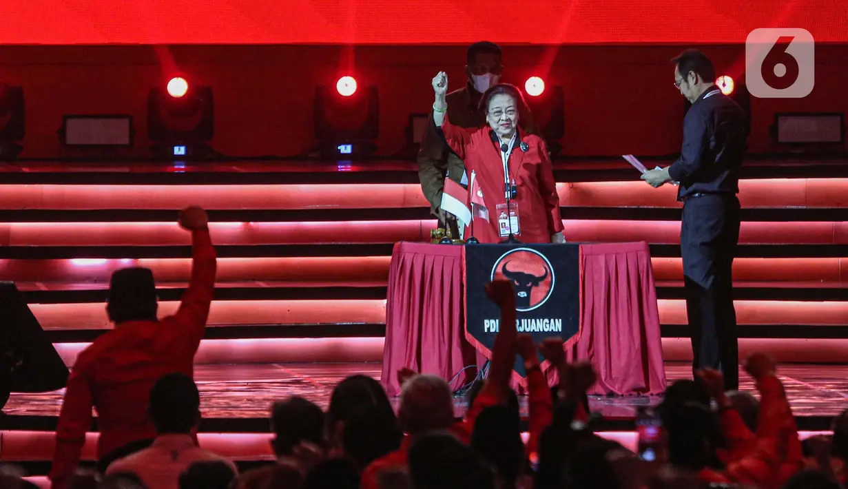 Mega menyebut semua kader harus berpolitik dengan mata hati dan setia hanya pada rakyat. (Liputan6.com/Angga Yuniar)