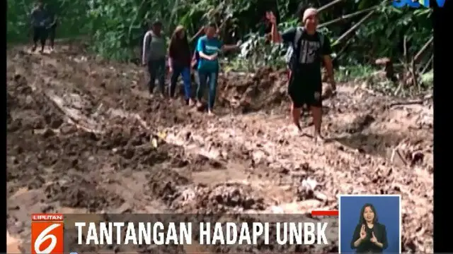 Demi UNBK, Puluhan Siswa di Gorontalo Berjalan 45 Km
