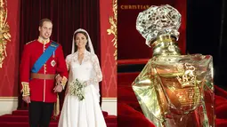 Pangeran William dan Kate Middleton yang menikah di tahun 2011 ini mendapat sepasang parfum Clive Christian No. 1 Imperial Majesty Edition senilai Rp. 4.4 M dengan inisial C dan W dalam sebuah kotak berlapis emas dan kain sutra di dalamnya (Istimewa)