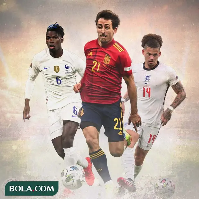 Ilustrasi - Paul Pogba, Mikel Oyarzabal, Kalvin Phillips