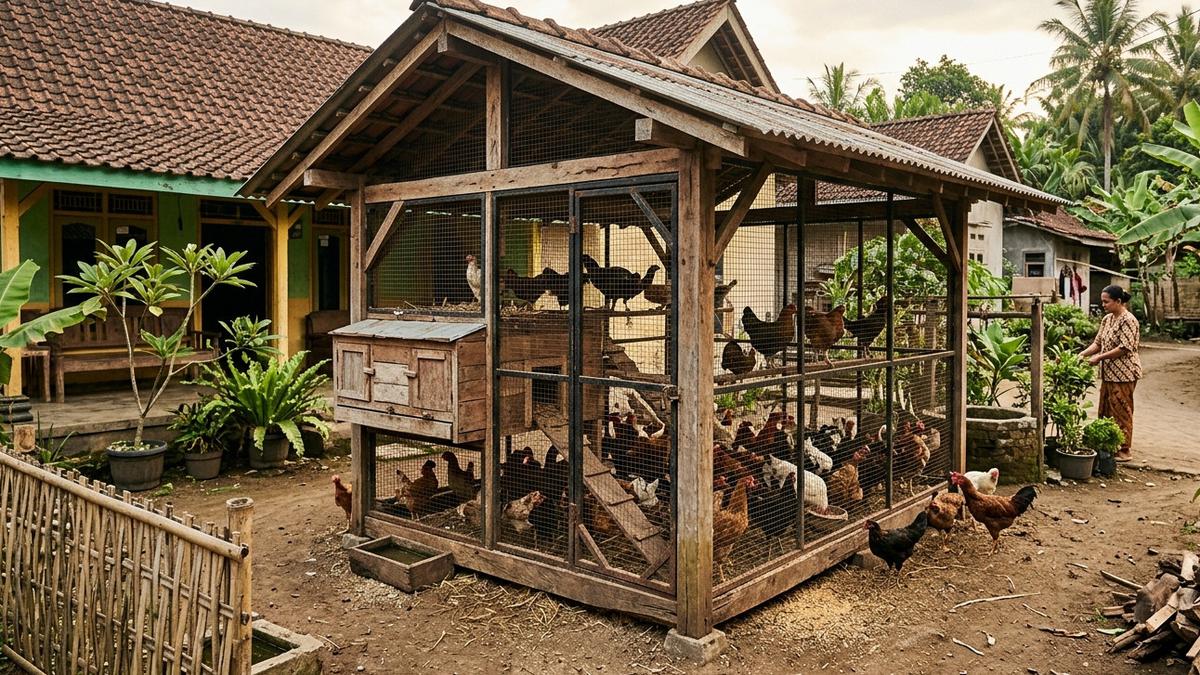 Rangka Kandang Ayam dari Kayu dan Besi Kombinasi Kuat, Estetis, dan Tahan Lama