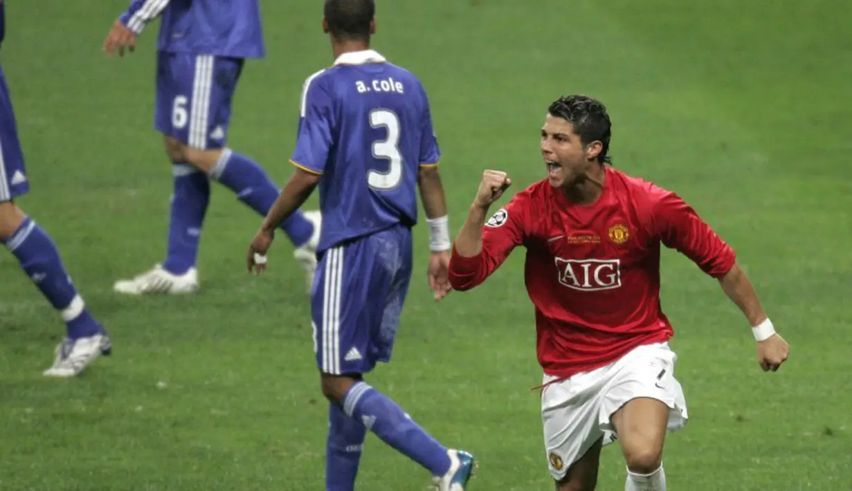 Pemain terbaik dunia, Cristiano Ronaldo, hanya berada di peringkat 9 top skorer MU di Liga Eropa dengan 16 gol. (AFP Photo/Yuri Kadobnov)