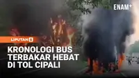 Bikin Panik, Bus Terbakar Hebat Di Tol Cipali