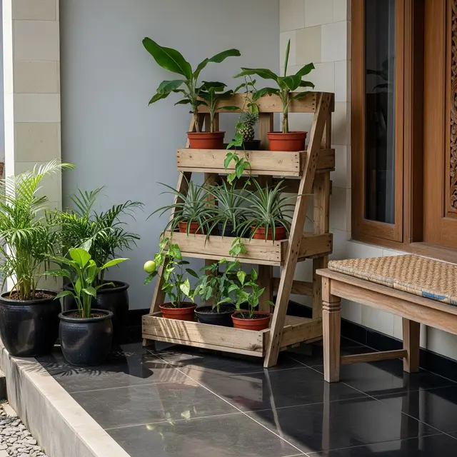 9 Model Rak Tanaman Buah Bertingkat di Teras Kecil