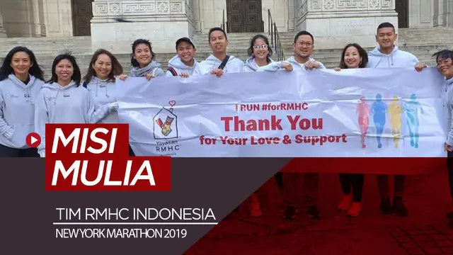 Berita video tim lari dari Indonesia untuk RMHC (Ronald McDonald) melakoni New York Marathon dengan mengusung misi mulia, Minggu (3/11/2019).